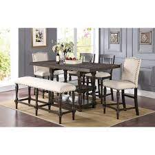 Dining table with chairs and bench. Oreilly Counter Height Dining Table In 2021 Dining Table In Kitchen Counter Height Dining Table Dining Room Sets
