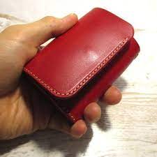 ミニマムウォレット milet s 赤 レザー 三つ折り レザー レザーの財布 レザー ウォレット