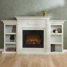 White Electric Fireplace W Bookshelves Remote 70 W Ebay White Electric Fireplace Home Family Room