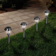 Pure Garden Solar Powered Led Classic Glass Pathway Light 6 Pack 50 20 The Home Depot Solar Pathway Lights Pure Garden Solar Powered Lights