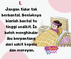 Pantang larang selepas bersalin sekiranya wanita tersebut melanggar pantang,mereka akan mengalami bentan atau sakit sampingan. tempoh berpantang lazimnya berlangsung selama empat puluh empat hari dikira dari hari mula bersalin dan ada juga yang berpantang selama seratus hari. 9bulan10hari Pantang Larang Selepas Bersalin Take Note Facebook