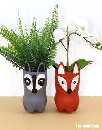 Check spelling or type a new query. Woodland Animal Plastic Bottle Planters The Craft Train