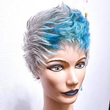 📸Compartimos este trabajo que combina graduación con capas aumentadas y un  diseño de color en el que aplicamos: azul fantasía en la sección 1 (20 gr),  crema de enjuague blanca para aclarar