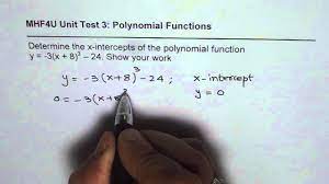 All we need to do is evaluate f(0). Find X Intercepts Of A Cubic Polynomial Function Youtube