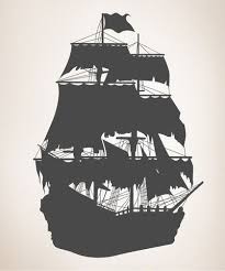 The Jolly Roger Ship Silhouette Vinyl Wall Decals Pirate Ship