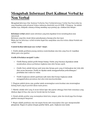 Apalagi bagi kamu yang baru mulai belajar bahasa inggris lebih dalam. Dokumen Serupa Dengan Mengubah Informasi Dari Kalimat Verbal Ke Non Verbal