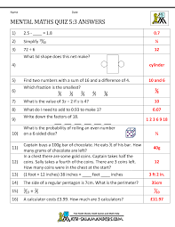 Mental Maths Practise Year 5 Worksheets