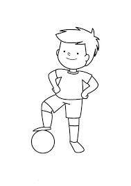 Kostenlose Malvorlage Sport Kleiner Fussballspieler Zum Ausmalen Zum Ausmalen