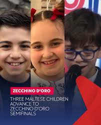 Out of over 1,000 applicants from around the world, Beppe Caruana, Eva  Tonna, and Luke Pavia have proudly secured their place in the semifinals of  the prestigious Zecchino d'Oro festival. This remarkable