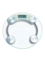 Home basics glass bathroom round digital scale: Storeus Weighing Scales Digital Glass Top Digital Weighing Scale 150kg Clear