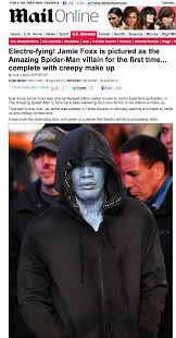 See jamie foxx as villain electro in the amazing spider. Jamie Foxx In Costume As The Amazing Spider Man 2 S Electro The Mary Sue