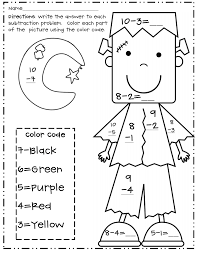 Also pratice with our math games collection online. Halloween Subtraction Color By Number Worksheets In 2020 Halloween Math Halloween Worksheets Math Coloring Worksheets