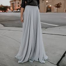 New 2018 Women Elegant Floor Length Pleated Skirt Solid Color Long Ski Moflily Chiffon Maxi Skirt Long Skirts For Women Womens Long Skirt