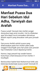 Jul 02, 2021 · idul adha bacaan doa dan niat puasa arafah hingga tarwiyah, puasa sunnah sebelum idul adha 1442 h 20 juli 2021 pada idul adha 2021 ini, umat muslim dianjurkan untuk melakukan amalan di bulan dzhulhijjah, di antaranya puasa sunnah idul adha 2021. Niat Puasa Tarwiyah Dan Arafah For Android Apk Download