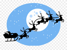 Santa claus silhouette riding a sleigh with deers. Santa In Flying Sleigh Santa S Reindeer Maths Puzzle Clipart 539618 Pinclipart