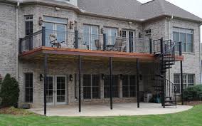 Tigerwood Deck With Spiral Stairs Spiral Staircase Outdoor Staircase Outdoor Deck Staircase