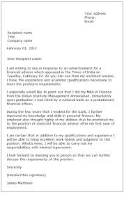 Sample Cover Letter Formal Letter Samples