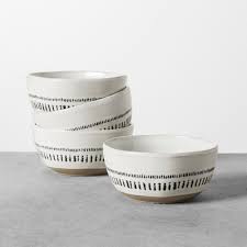 Black And White Plates And Bowls 4pk Dessert Bowl Stoneware Black White Hearth Hand With Magnolia Black White Farmhouse Dinnerware Hearth Hand With Magnolia Black And White Dishes