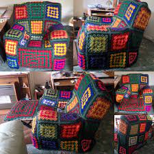 the recliner chair cover i made for my step father easily the biggest crochet project i have made seat covers for chairs funky chairs recliner cover