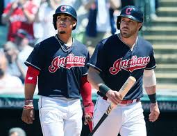 Cleveland Indians Francisco Lindor And Jason Kipnis Both Head Back To The Dugout After Scoring On Cleveland Indians Cleveland Indians Baseball Indians Baseball
