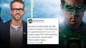 There was a green lantern featured in the theatrical cut of justice league back in 2017, and they're shown battling for the safety of earth before being killed by steppenwolf. Lights Camera Pod On Twitter Ryan Reynolds Says That He S Finally Watching Green Lantern Before The Release Of Zack Snyder S Justice League Tomorrow I Ll Do Something I Ve Never Done Actually Watch Green