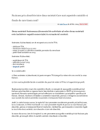 Sunt monografii contabile de top care limpezesc pentru dvs. Doc Fuziunea Prin Absorbtie Intre Doua Societati Care Sunt Aspectele Contabile Si Fiscale De Care Tinem Cont Sandra Cornu Academia Edu