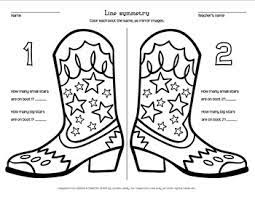 Cowboy boots coloring pages coloring pages pictures imagixs. Cowboy Boot Line Symmetry Coloring Page By Loreen Leedy Tpt