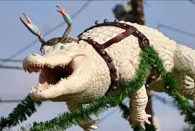 Boat decorations for boat parades meme songs. Only In Louisiana Cajun Christmas Display Of Shrimp Boat Sleigh With Reingators Returns Nola Weekend