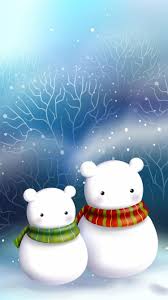Cute Snowman Bear Couple Iphone 6 Wallpaper Download Winter Cute Wallpaper Phone 750x1334 Wallpaper Teahub Io