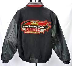 2003 Wrangler Prca Rodeo National Finals Leather Wool Coat Jacket Las Vegas L Wool Coat Coats Jackets Basic Jackets