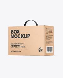 Download Kraft Box With Handle Mockup Vozeli Com PSD Mockup Templates
