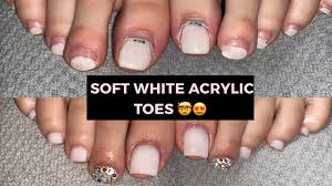.on both big toes, the left big toe nail is fine and now grows correctly but my right big toe nail. Soft White Acrylic Toes W Bling No Tips Used Chellaveli Youtube