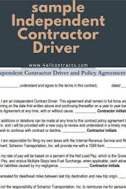 Check spelling or type a new query. Sample Independent Contractor Driver Agreement Pdf Independent Contractor Rental Agreement Templates Contract