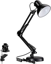 Torchstar Metal Swing Arm Desk Lamp Interchangeable Base Or Clamp Classic Architect Clip On Study Table Lamp Multi Joint Adjustable Arm Black Finish Amazon Com