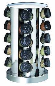 Kamenstein 20 Jar Revolving Spice Tower With Free Spice Refills For 5 Years Stainless Steel Spice Rack Countertop Spice Rack Spice Rack Tower