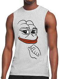 Welcome to official facebook page of pepe instagram.com/official_pepe twitter.com/officialpepe. Pepe Meme Frog Athletic Men S Essential Muscle Top Sleeveless T Shirt Gray Amazon Ca Clothing Accessories