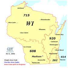 Wisconsin Area Code Map Wisconsin Area Code Map