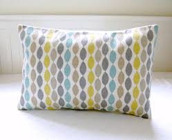 Blue Retro Decorative Pillow Cover Grey Yellow By Littlejoobieboo 14 50 Retro Decorative Pillows Living Room Decor Gray Yellow Pillow Covers