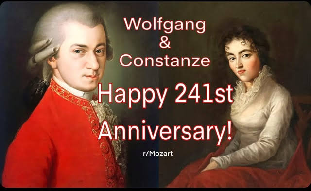 241 years ago today, Wolfgang Amadeus Mozart married the love of his life,  Constanze Weber in St. Stephen's Cathedral, Vienna. : r/Mozart