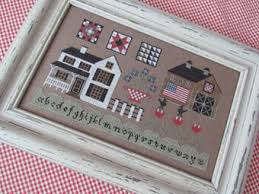 This pattern can also be stitched on 16 count aida cloth or linen over two threads. Scarlett House American Farmhouse Cross Stitch Pattern 123stitch