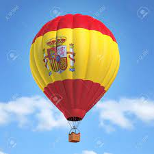 Travelling in a hot air balloon with dad (a2) spanish writing exercise viajando en globo con papá. Hot Air Balloon With Spanish Flag Stock Photo Picture And Royalty Free Image Image 46265277