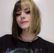 Split Hair Dye Brown Blonde Dyedhair Dyedhairaesthetic Dyedhairafricanamerican Dyedhairblonde Dyedhairblu In 2020 Grunge Hair Aesthetic Hair Half Dyed Hair