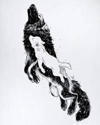 The Wolf Mother Mor Lived With Her Daughter Awyr In The Eastern Plains In The Sun They Travelled And Played In The M Animal Drawings Animal Art Cute Drawings