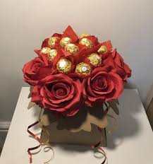Ferrero Rocher Bouquet With Flowers Lockdown Birthday Etsy In 2020 Birthday Bouquet Flowers Bouquet Gift Ferrero Rocher Bouquet