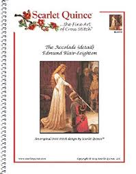 Scarlet Quince Bla001 D The Accolade Detail By Edmund Blair Leighton Counted Cross Stitch Chart Regular Size Symbols