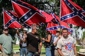 This flag was adopted in 1895, and was patterned from the confederate battle flag. Confederate Flag Supporters Rally At Alabama S Capitol Chattanooga Times Free Press