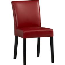 lowe red leather side chair leather