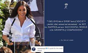 Prince Harry And Meghan Markle Share Inspirational Quote About Compassion By The Dalai Lama Daily Mail Online