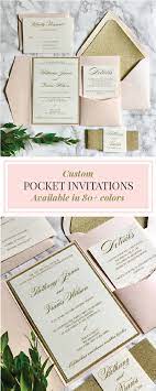 Blush And Gold Glitter Pocket Wedding Invitation Cz Invitations Cheap Wedding Invitations Pocket Wedding Invitations Wedding Invitations Diy