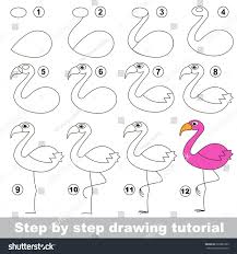Drawing Tutorial For Children How To Draw The Funny Flamingo Drawing Tutorial How To Draw Flamingo Drawings